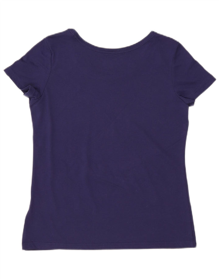 Женская футболка ADIDAS Climalite с рисунком Top UK 12/14 Medium Navy Blue