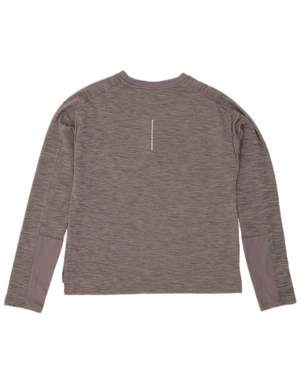 Мужской топ Nike Dri Fit с длинным рукавом, средний серый, в крапинку