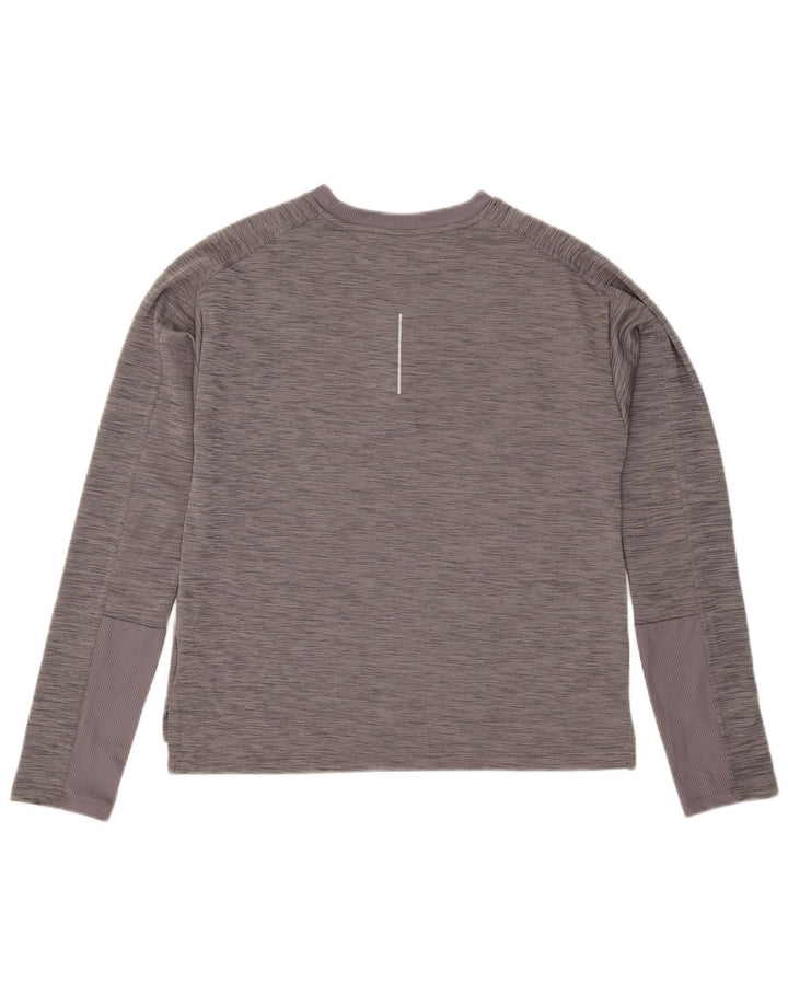 Мужской топ Nike Dri Fit с длинным рукавом, средний серый, в крапинку