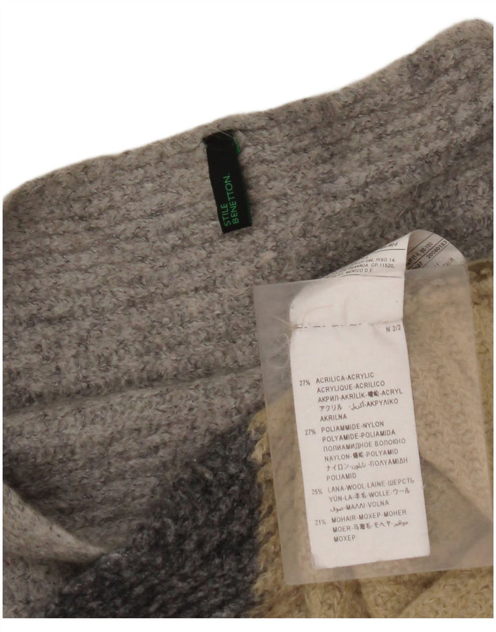 Женский джемпер с вырезом «лодочка» BENETTON UK 14, средний разноцветный