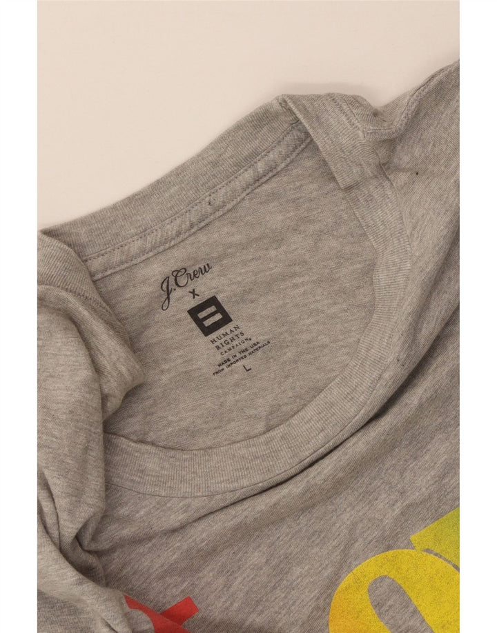 Женская футболка с рисунком J. CREW Top UK 14, большая серая