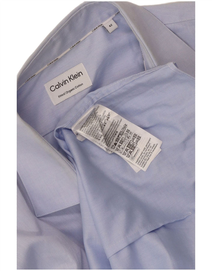 Мужская рубашка Calvin Klein, размер 42, большая синяя хлопковая