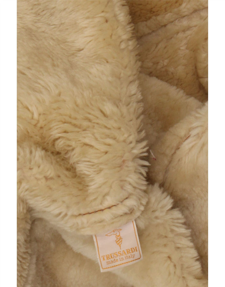 Женская дубленка Trussardi UK 18 XL Бежевая кожа