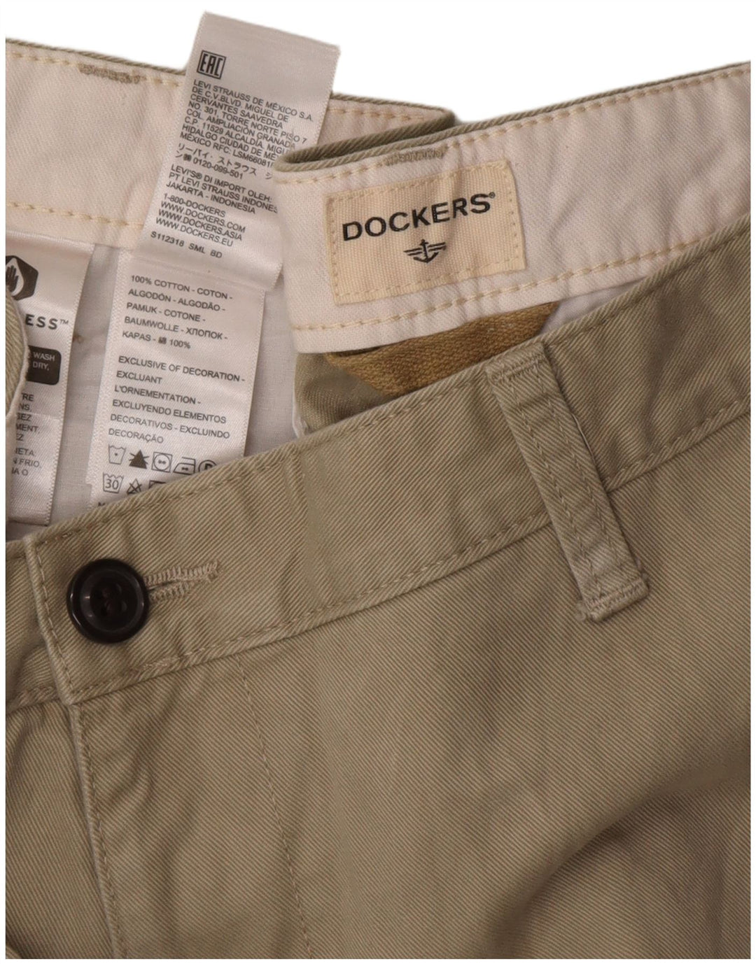 Мужские шорты чинос Dockers W32, средний зеленый хлопок, хлопок