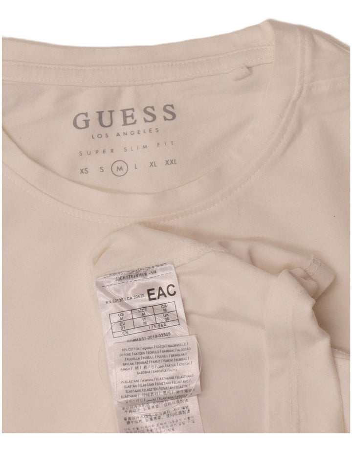 Мужская футболка Guess Super Slim Fit из хлопка среднего размера белого цвета