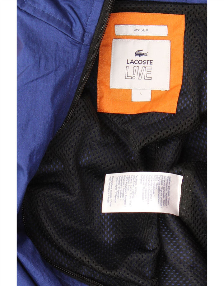 Мужской спортивный костюм LACOSTE, верхняя куртка, большой темно-синий, полиамид с цветными блоками