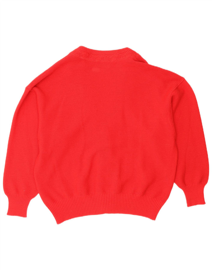 Винтажный женский кардиган-свитер EU 44 XL, красная шерсть