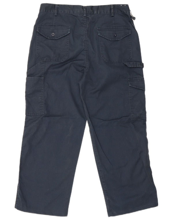 Мужские прямые укороченные брюки-карго Dickies W34 L25 темно-синие из полиэстера