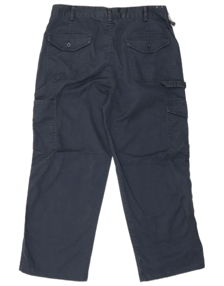 Мужские прямые укороченные брюки-карго Dickies W34 L25 темно-синие из полиэстера