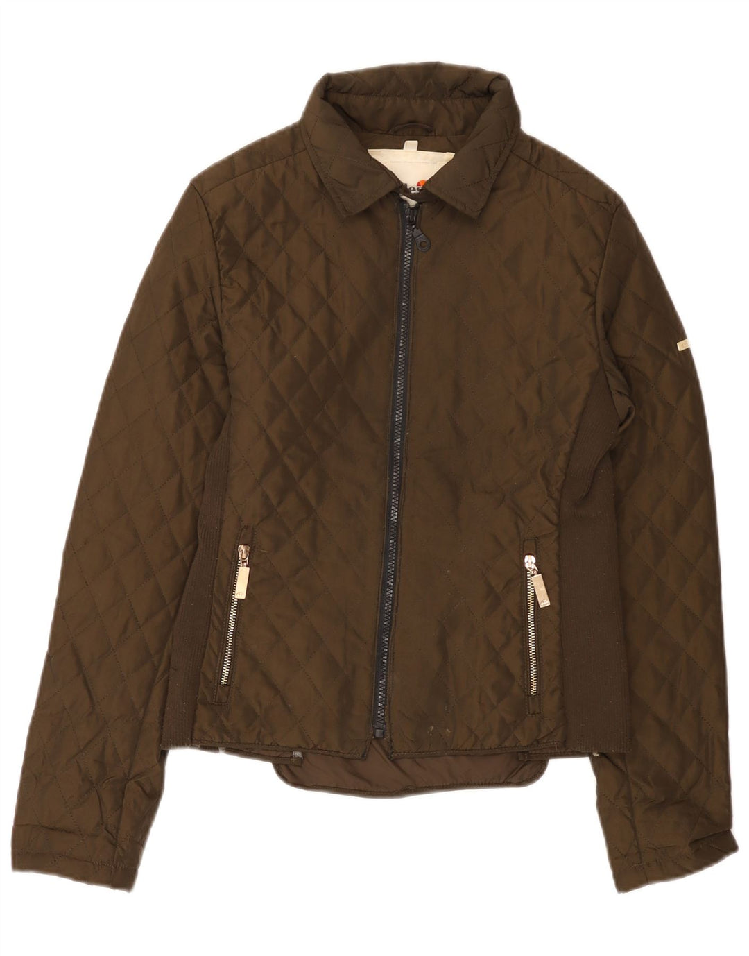 Женская стеганая куртка Ellesse UK 12 средний коричневый полиэстер