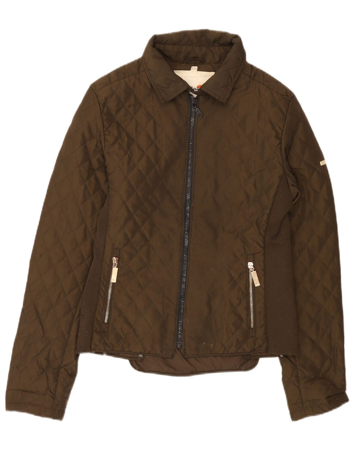 Женская стеганая куртка Ellesse UK 12 средний коричневый полиэстер