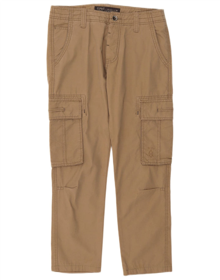 ESPRIT Мужские прямые брюки карго W30 L27 Бежевые, хлопок