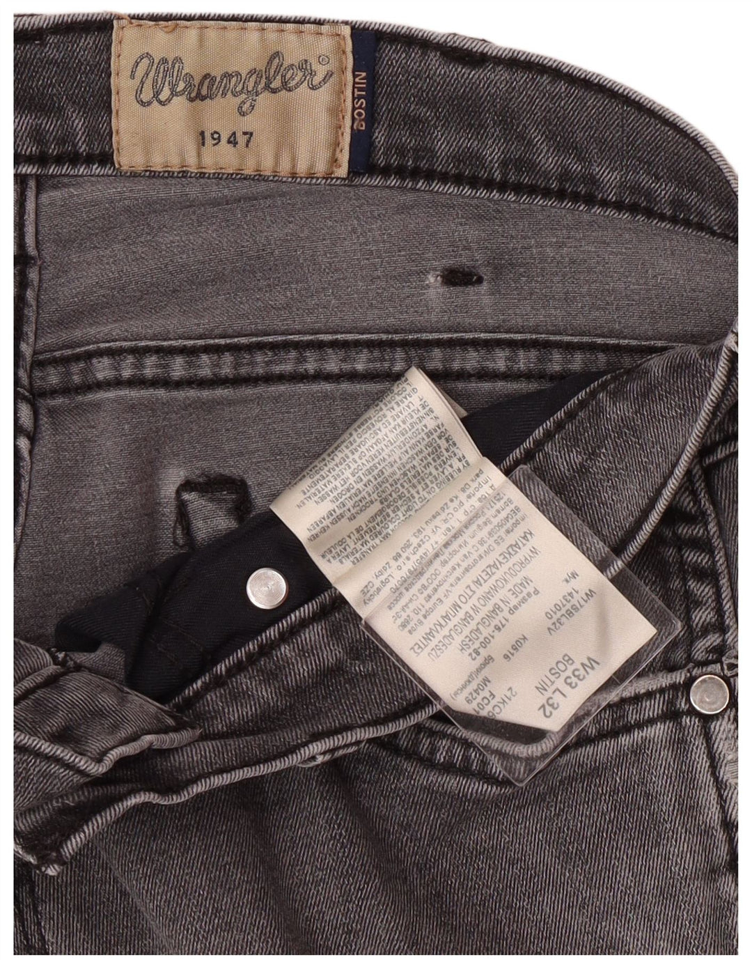 Мужские джинсы скинни Wrangler Bostin W33 L32, серый хлопок