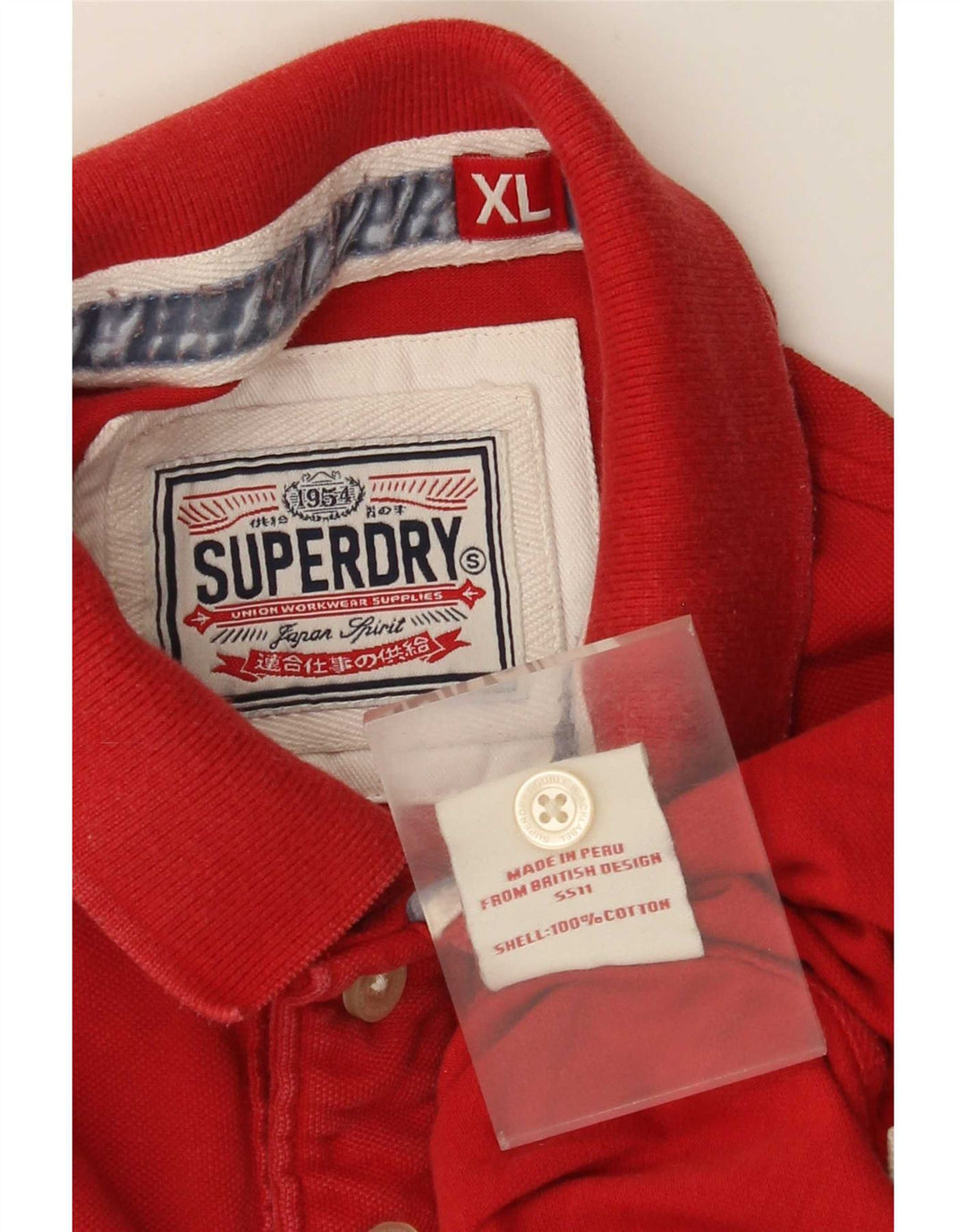 Мужская рубашка-поло с рисунком Superdry XL, красный хлопок