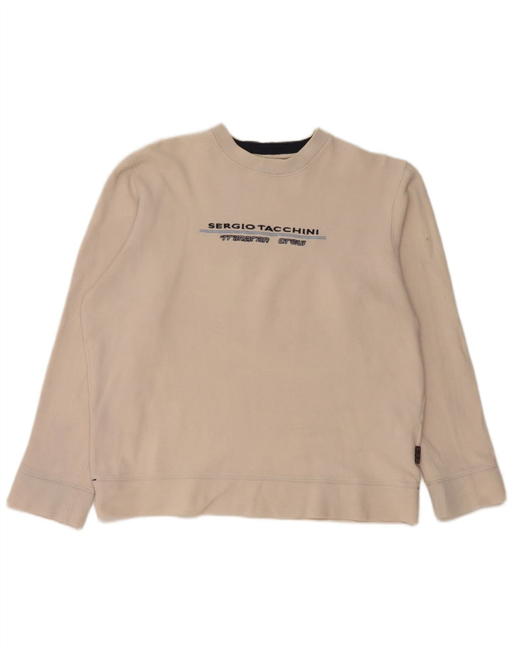 Женский свитер с рисунком SERGIO TACCHINI UK 18 XL Off White