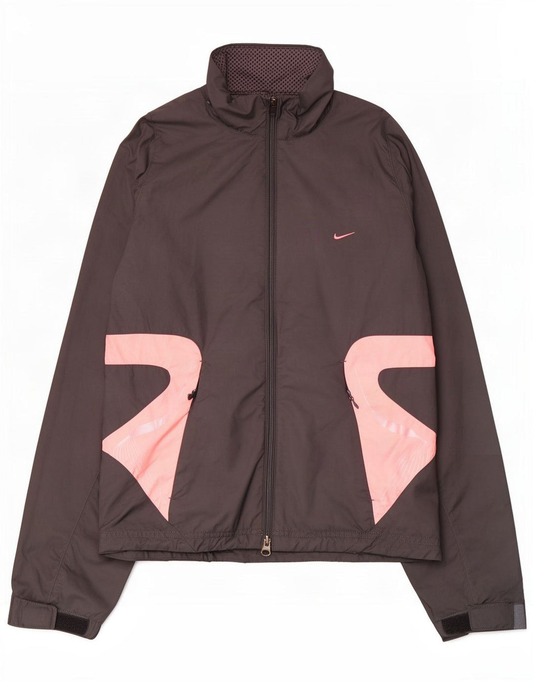 Женская непромокаемая куртка Nike Climalite UK 8/10, маленькая серая, полиэстер с цветными блоками