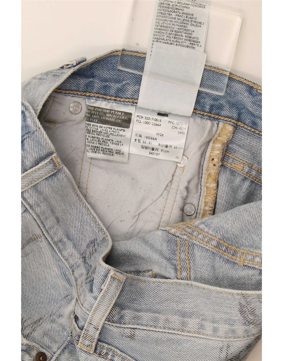 Женские джинсовые шорты Levi's 501 W26, маленькие синие, хлопок