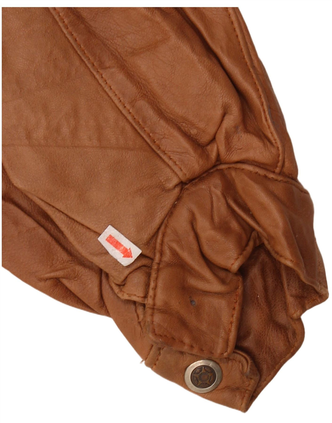 Мужская кожаная куртка в стиле милитари VINTAGE UK 44 2XL коричневая кожа