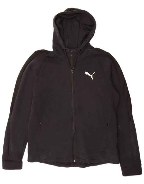Мужской свитер с капюшоном на молнии Puma, большой черный, хлопковый