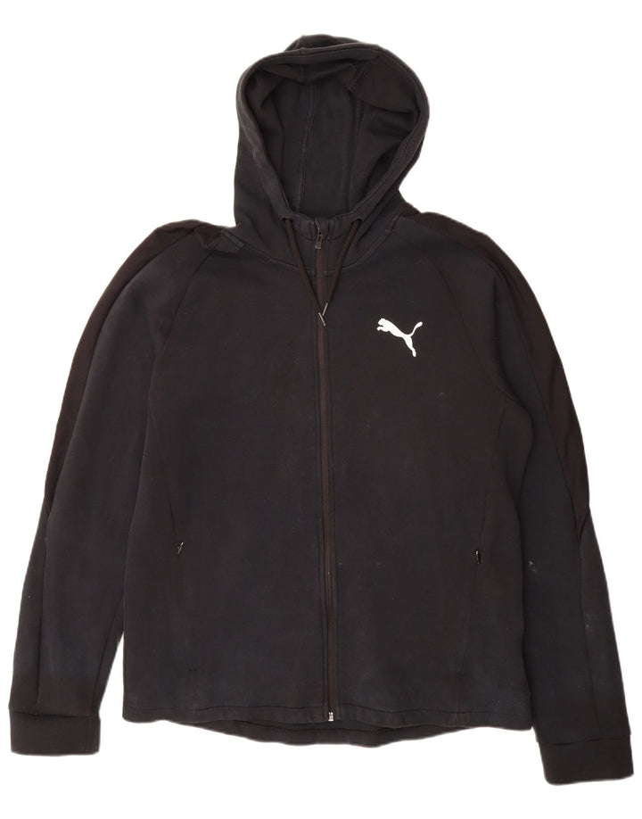 Мужской свитер с капюшоном на молнии Puma, большой черный, хлопковый
