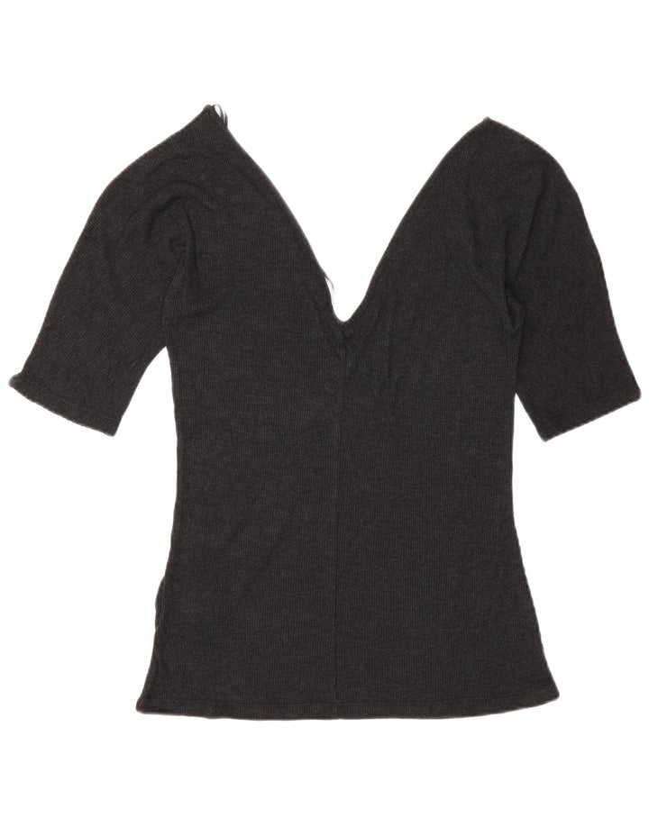 Женская блузка Zara Top UK 12, средний серый лиоцелл