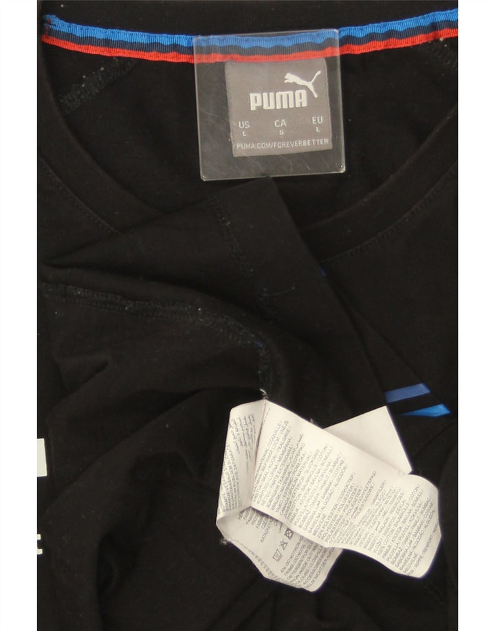 Мужская футболка PUMA BMW Motorsport с рисунком из хлопка, большая черная полоска