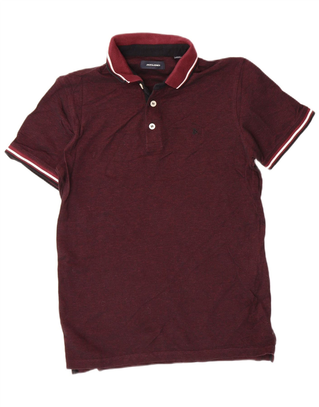 Мужская рубашка-поло JACK & JONES среднего цвета, бордовый хлопок