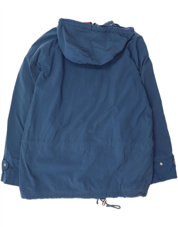 DIADORA Womens Loose Fit Rain Jacket UK 16 Large Blue Polyamide