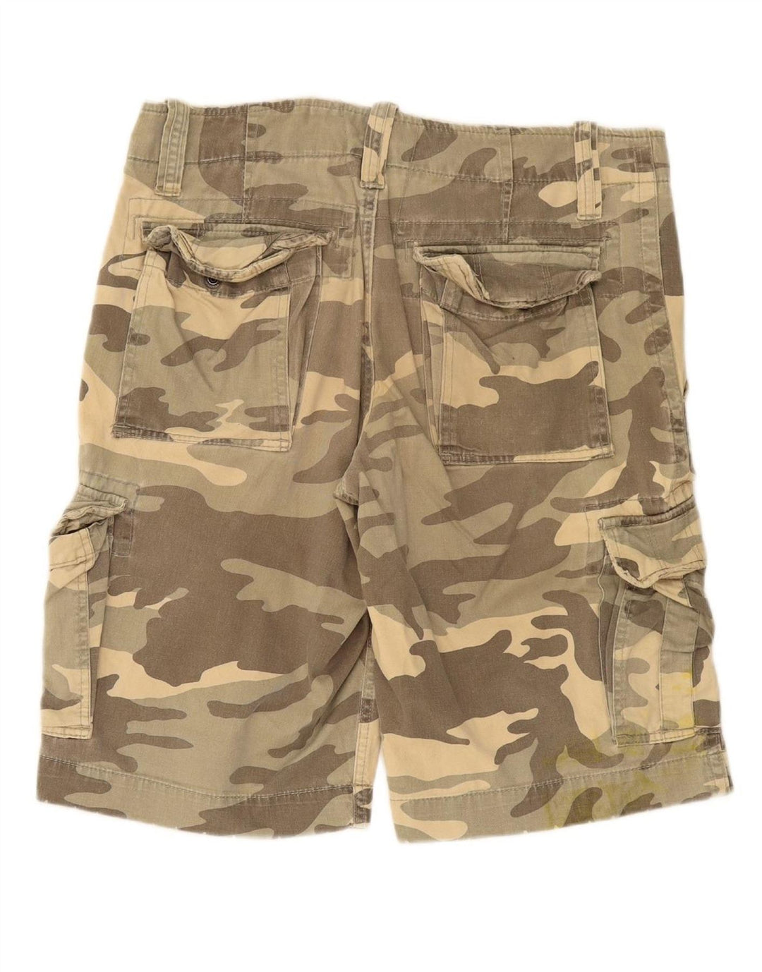 TOMMY HILFIGER Mens Cargo Shorts W31 Medium Khaki Camouflage Cotton