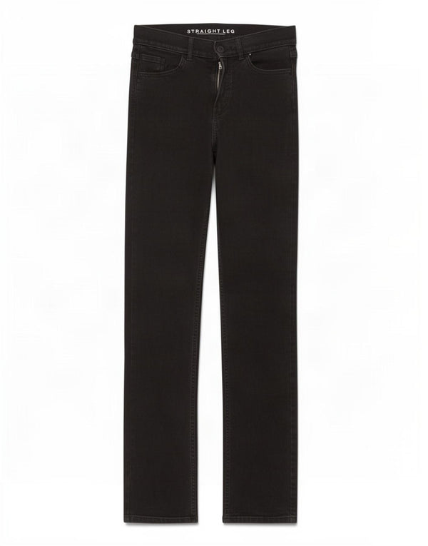 Marks & Spencer Womens Straight Jeans UK 10 Small W28 L32 Black Cotton