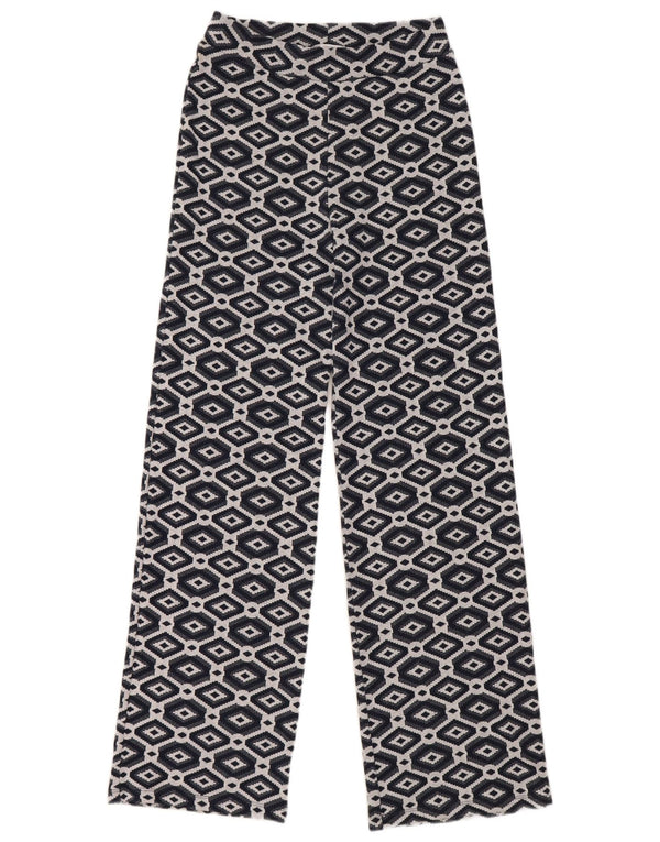 Женские широкие брюки Zara Medium W28 L30 Темно-синие с геометрическим рисунком
