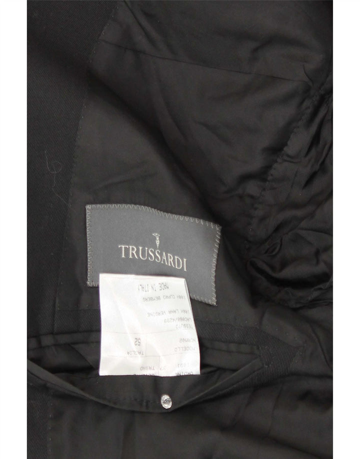 Мужской пиджак Trussardi на 2 пуговицах IT 52 XL, черная шерсть
