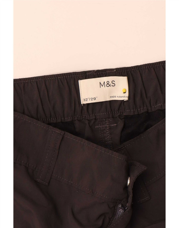 Мужские прямые брюки карго Marks & Spencer W32 L29 серые из полиамида