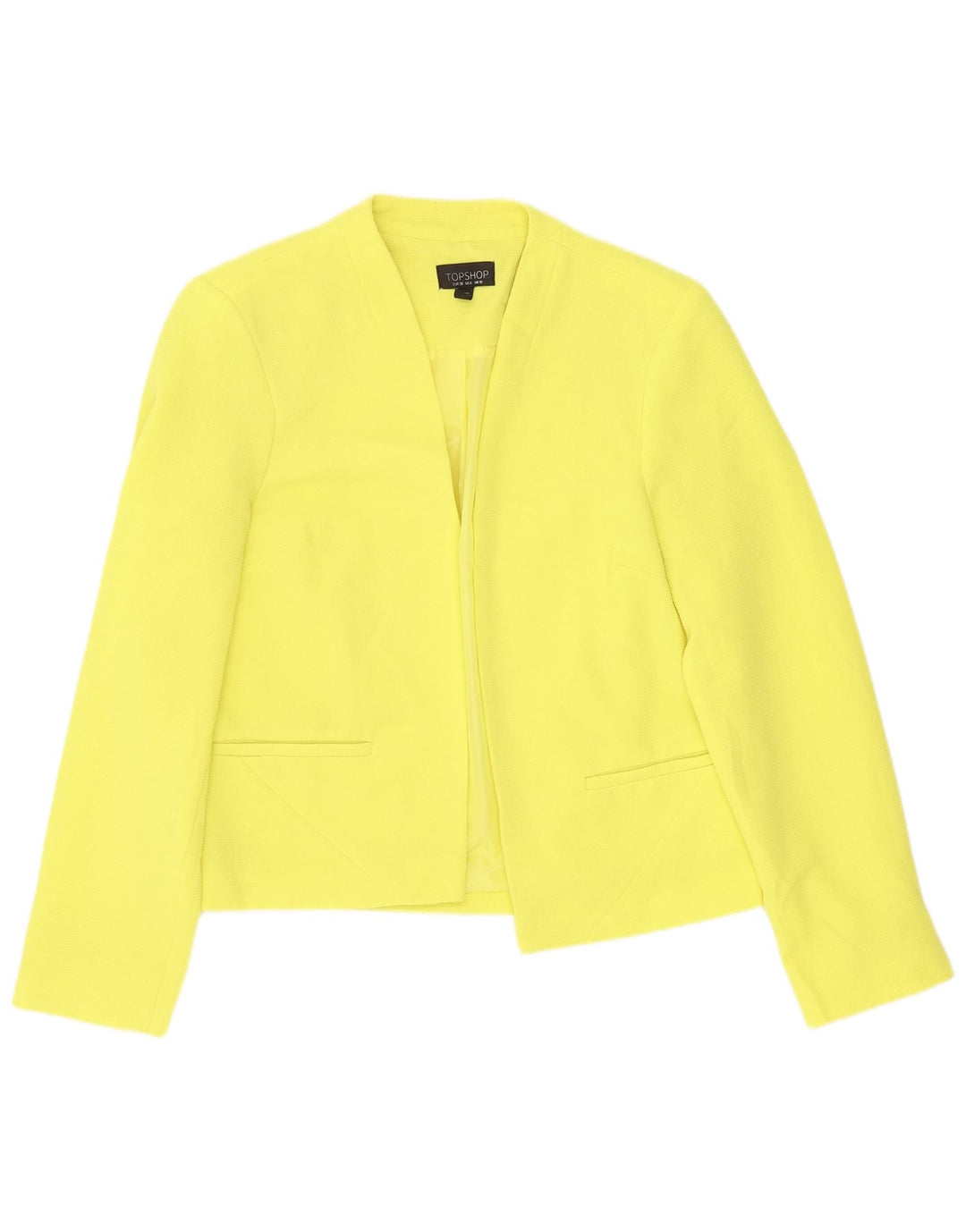 Женский открытый пиджак Topshop UK 10, маленький желтый полиэстер