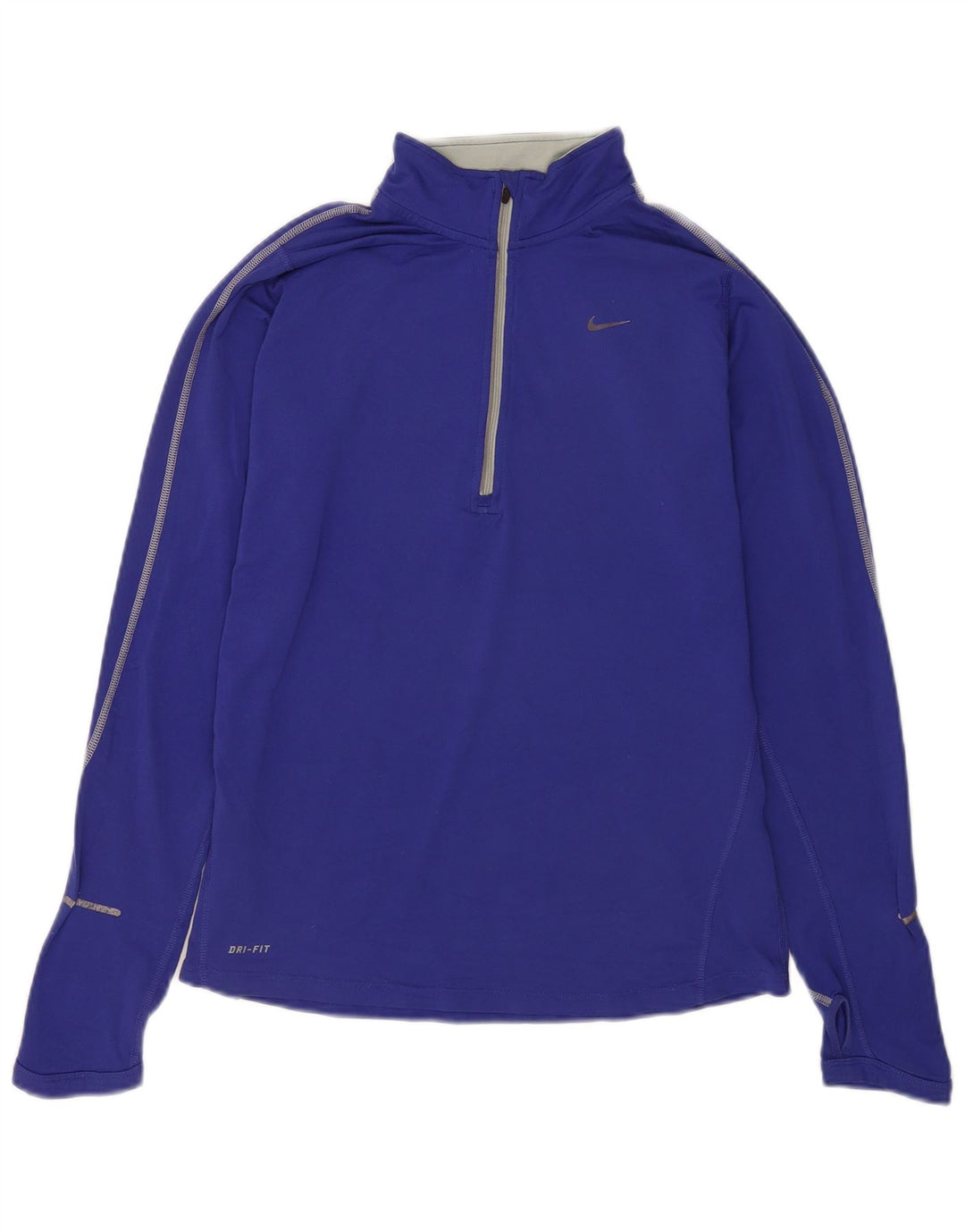Женский спортивный костюм-пуловер с воротником на молнии Nike Dri Fit UK 12, средний синий
