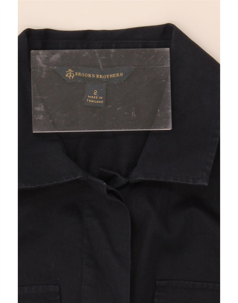 BROOKS BROTHERS Womens Long Sleeve Shirt Dress US 2 XS Navy Blue Cotton Vintage Brooks Brothers and Second-Hand Brooks Brothers from Messina Hembry 