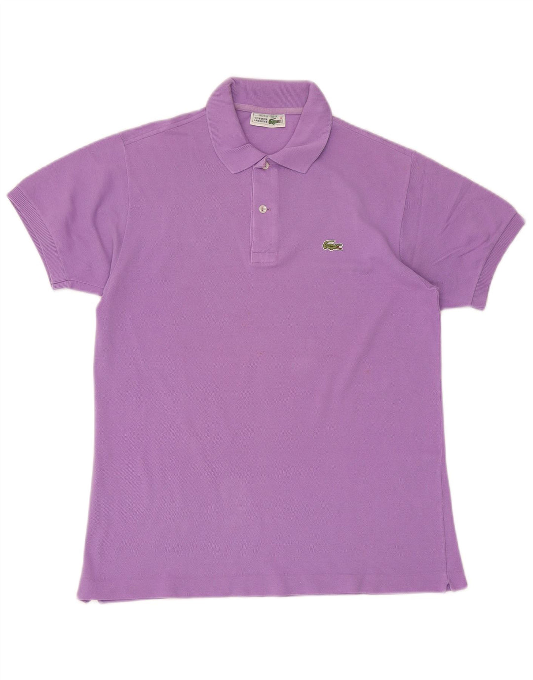 Мужская рубашка-поло Lacoste среднего фиолетового цвета из хлопка