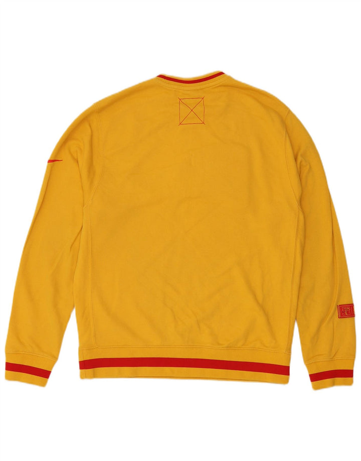 Мужской свитшот с рисунком Nike Athletic Dept, хлопковый джемпер среднего желтого цвета