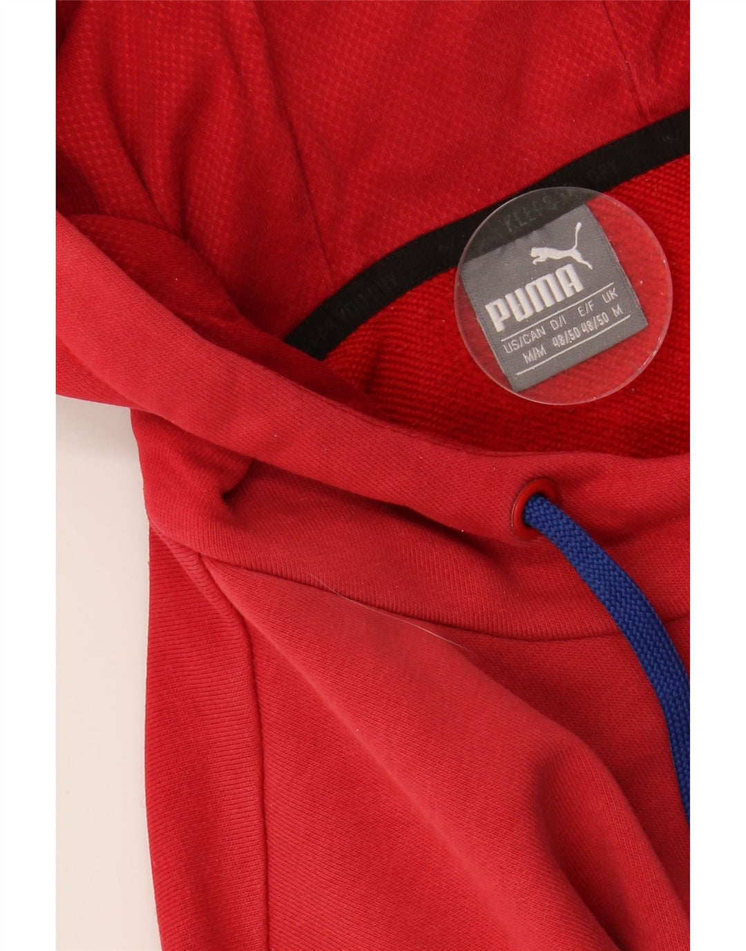 PUMA Mens Graphic Hoodie Jumper Medium Red Cotton Vintage Puma and Second-Hand Puma from Messina Hembry 