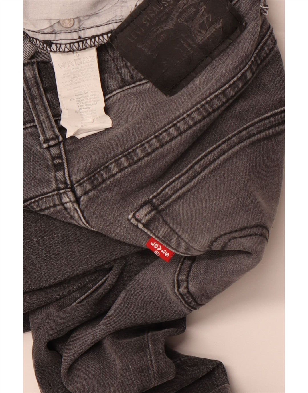 Джинсы скинни LEVI'S Girls 510 15-16 лет W28 L31 Серый хлопок