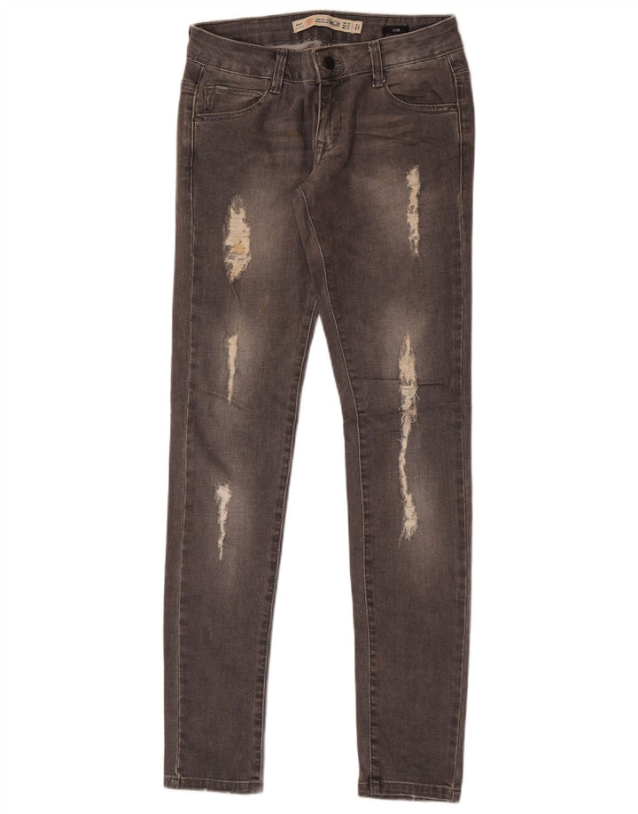 Женские потертые узкие джинсы Zara EU 34 2XS W24 L32 Серые