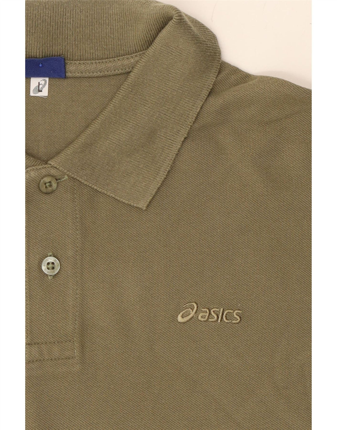 ASICS Mens Polo Shirt Large Khaki Cotton Vintage Asics and Second-Hand Asics from Messina Hembry 