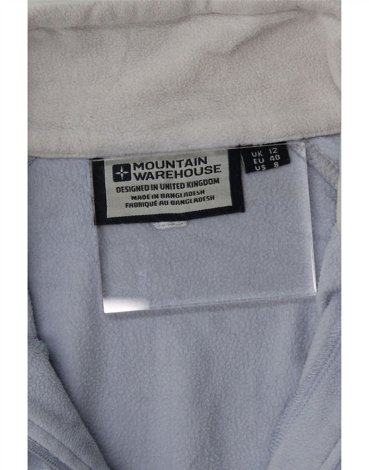 MOUNTAIN WAREHOUSE Womens Zip Neck Fleece Jumper UK 12 Medium Blue Vintage Mountain Warehouse and Second-Hand Mountain Warehouse from Messina Hembry 