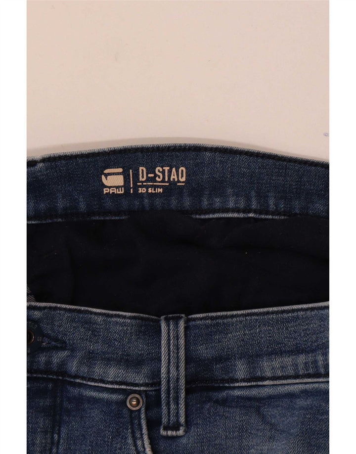 Мужские потертые узкие джинсы G-Star W34 L32 синие