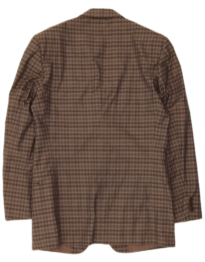 Мужской пиджак с 2 пуговицами Giorgio Armani UK 34 XS в коричневую клетку
