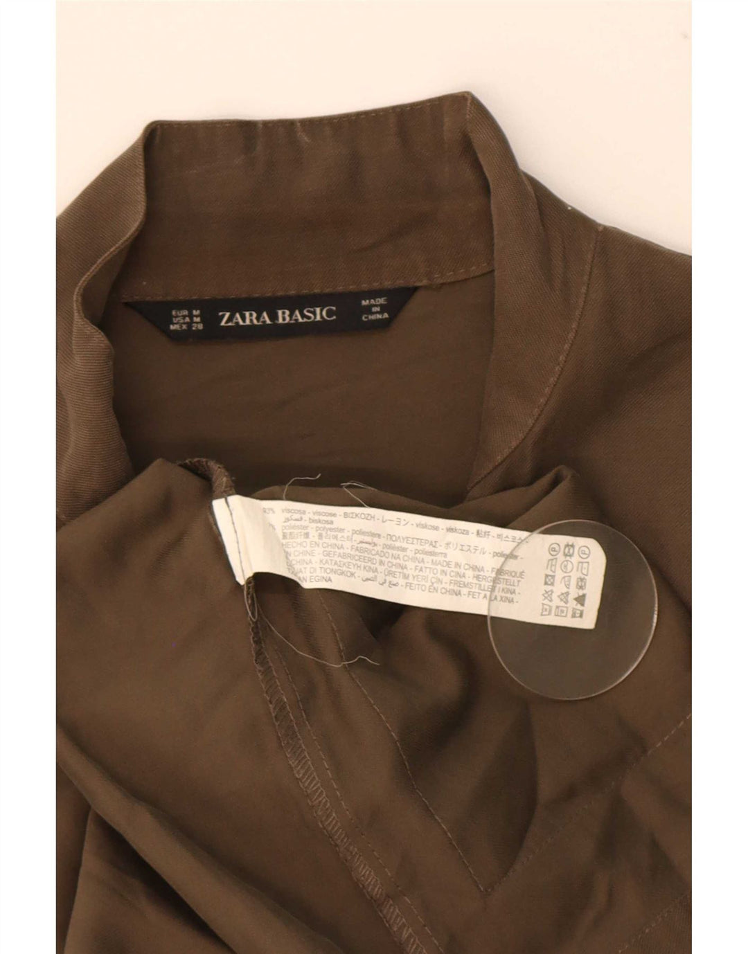 Женская куртка Zara UK 14, средний хаки, вискоза