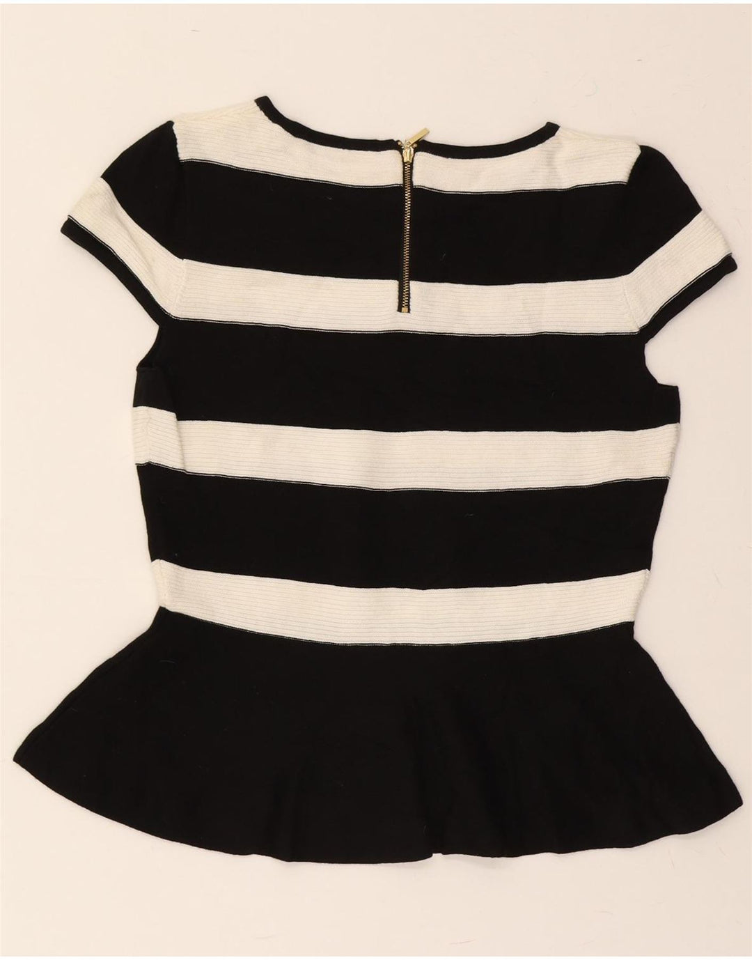 OASIS Womens Blouse Top UK 12 Medium Black Striped Cotton Vintage Oasis and Second-Hand Oasis from Messina Hembry 