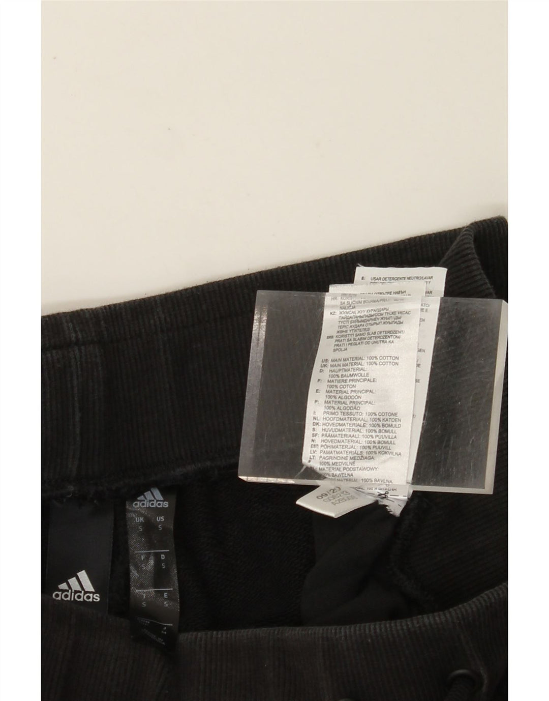 Женские спортивные брюки с графическим рисунком ADIDAS Джоггеры UK 10, маленькие черные хлопковые брюки