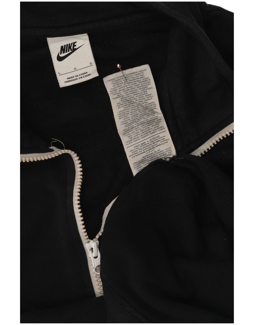 Мужской свитер с воротником на молнии Nike, большой черный хлопковый джемпер