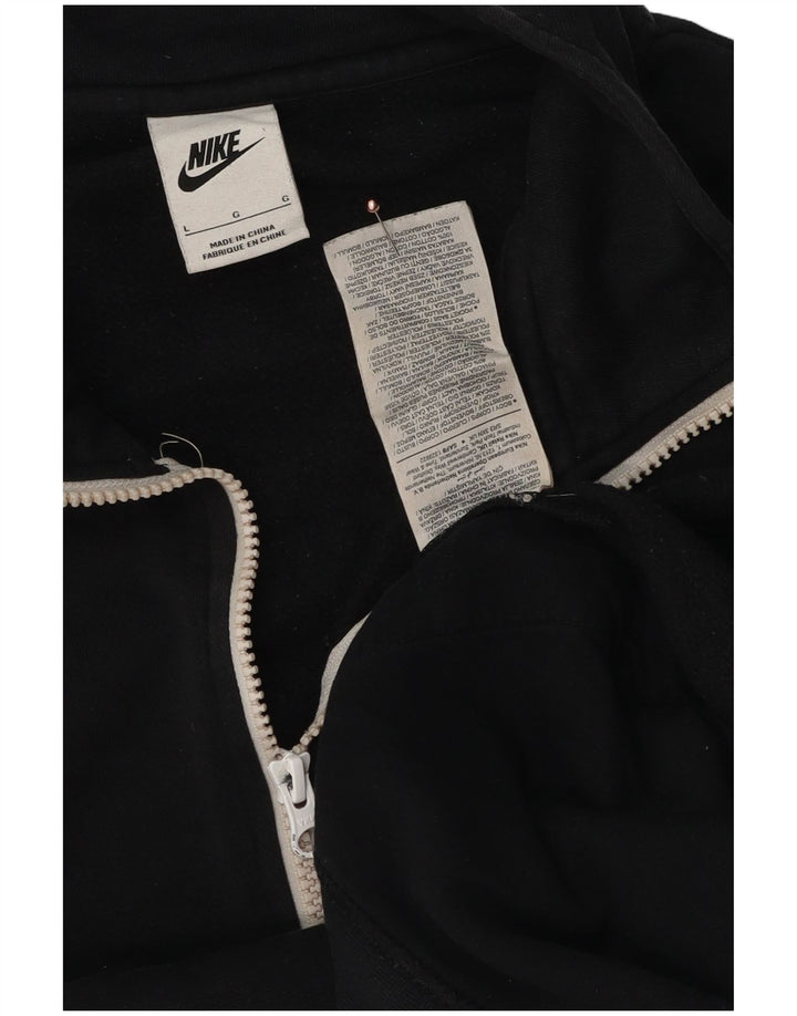 Мужской свитер с воротником на молнии Nike, большой черный хлопковый джемпер